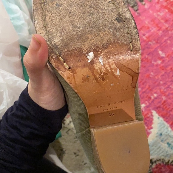 Rag & Bone / Newbury canvas olive green heeled Ankle Boot 36 6 - Picture 5 of 7